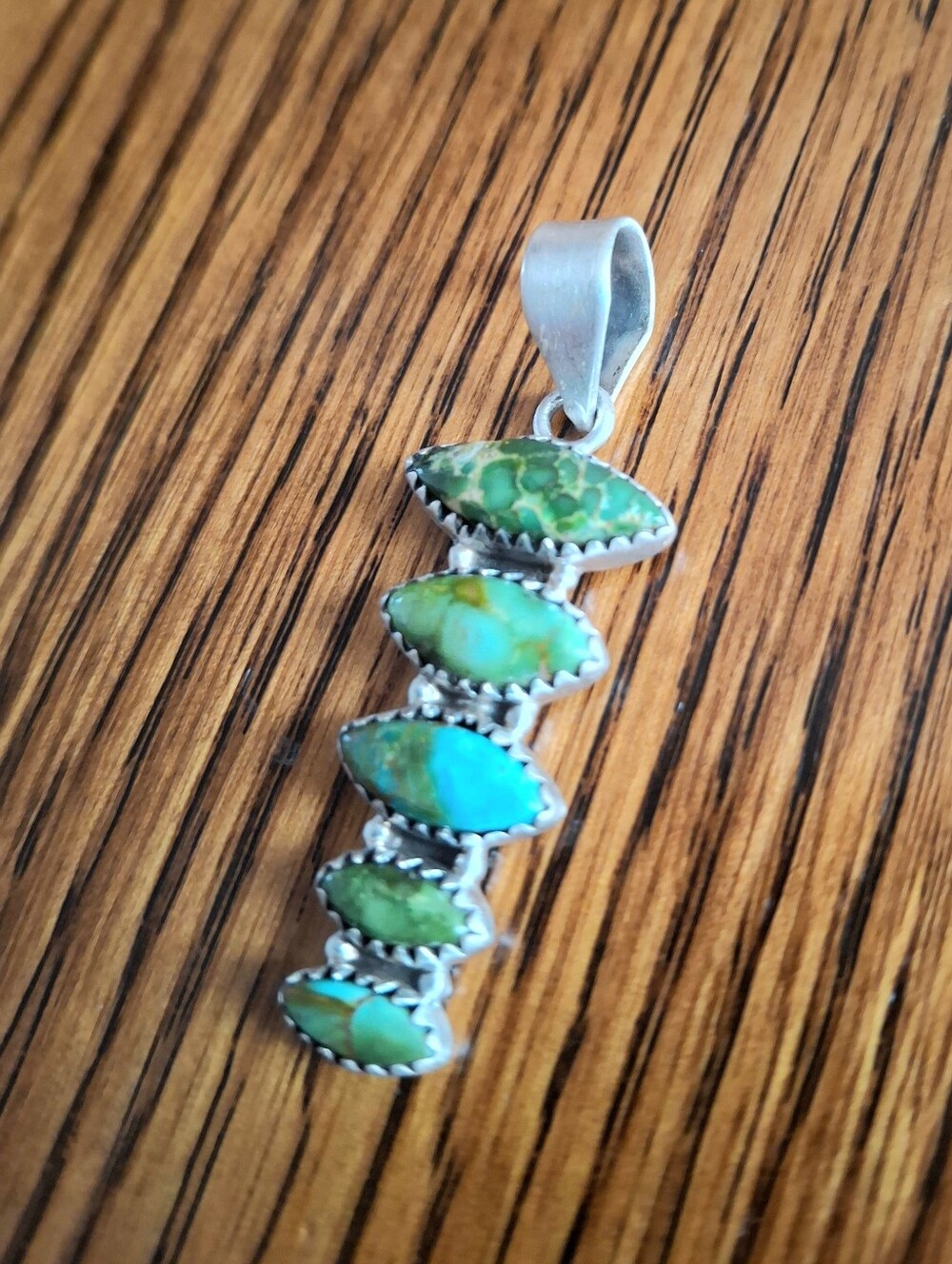 Sonoran Gold Turquoise On Sterling Silver Pendant - Picture 3 of 5